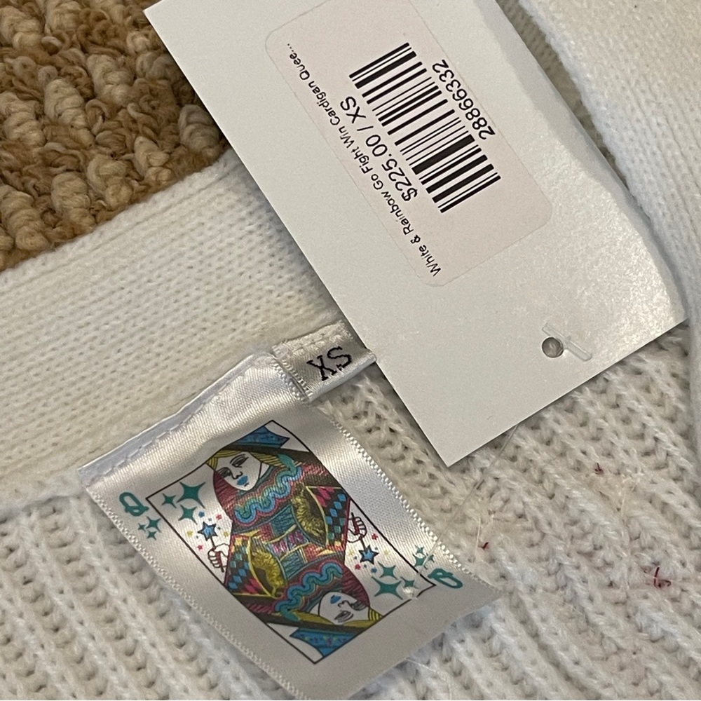 Queen of Sparkles Game Day Rainbow Cardigan XS NWT - Picture 5 of 10